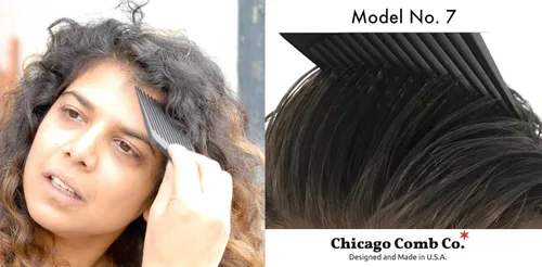 Miniatura 4 de Chicago Comb Peine de púa de fibra de carbono modelo 7, para peinados largos y gruesos y afro, color negro, 6 pulgadas (5.9 in)