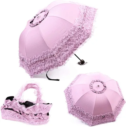 Miniatura 2 de FoldCompact Sun&Rain - Paraguas de viaje ligero, rosa morado, tamaño único (rosa morado)