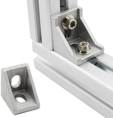 Miniatura 7 de Paquete de 10 soportes de esquina de perfil de aluminio, cierre de junta de ángulo recto en forma de L, conector para perfil de extrusión