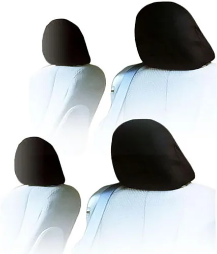 YupbizAuto fundas para reposacabezas universales, de poliéster con reverso de espuma, para monitores de TV, DVD, negro liso, 4 unidades | Durable