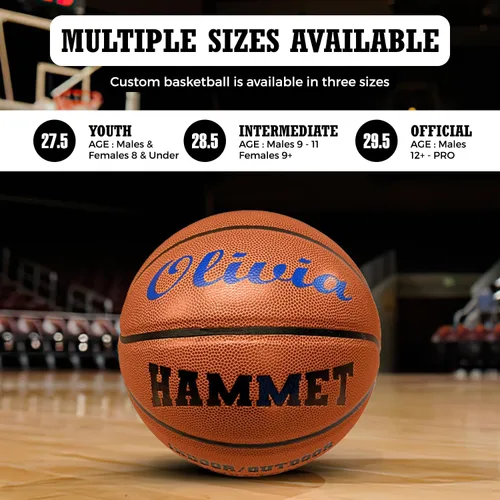 Miniatura 4 de HAMMET Baloncesto personalizado para interiores y exteriores con tu nombre o texto, regalo ideal para hijo, hija, niño o niña