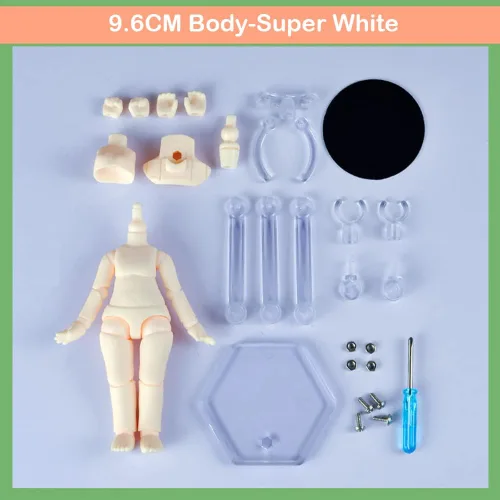 Miniatura 2 de Cuerpo de Muñeca BJD a Escala 1/12 9.6cm/11cm YMY2 Cuerpo para Figuras de Acción Reemplazo Accesorios de Muñeca (Super Blanco, 9.6cm)