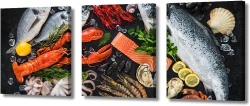 Miniatura 16 de Arte de pared con frutas y verduras, surtido de frutas y verduras frescas, lienzo, pósteres de pintura de frutas y verduras, decoración de pared, 3
