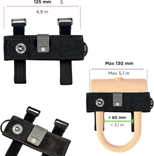Miniatura 2 de ULAC U Hold - Soporte universal de bloqueo en U, S 4.921 in, soporte de bloqueo de bicicleta negro para bloqueo en U y D-Lock, soporte de correa