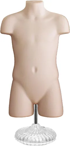 Miniatura 13 de Torso de maniquí infantil negro, forma de vestido con espalda hueca, con soporte acrílico para encimera o colgar, fácil de montar, tamaño 5T-7
