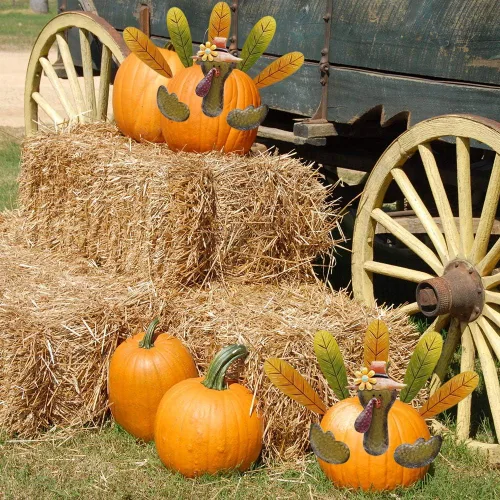 Miniatura 5 de FORUP Kit de fabricación de pavos de calabaza de Acción de Gracias, kit de decoración de pavo para otoño, cosecha de otoño, decoración de temporada