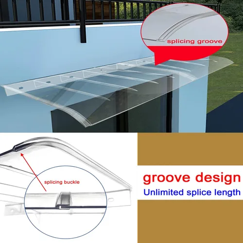 Miniatura 2 de UV Rain Snow Sunlight Protection Front Door Canopy,Window Awning Door Canopy,Outdoor Front Door Patio Canopy,Polycarbonate Cover,for Furniture