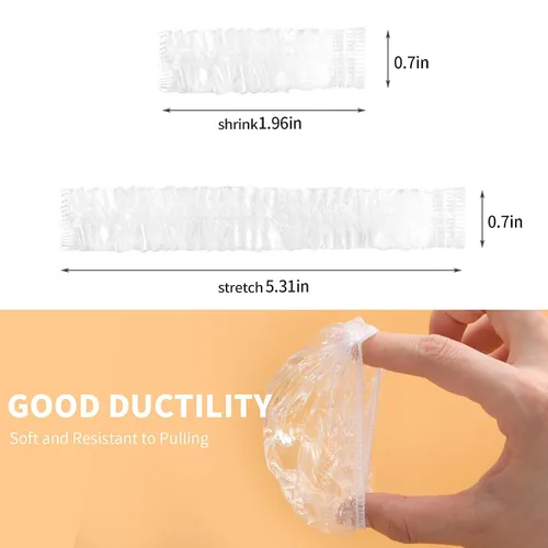 Miniatura 3 de Paquete de 200 protectores de oído transparentes, desechables, impermeables, para teñir el cabello, protectores de oídos de plástico impermeables