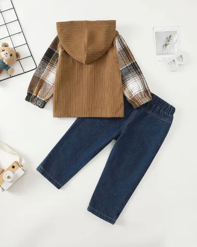 Miniatura 77 de Renotemy Ropa de bebé para niño, trajes de mezclilla, sudadera con capucha para bebés, pantalones de mezclilla, ropa para niños pequeños