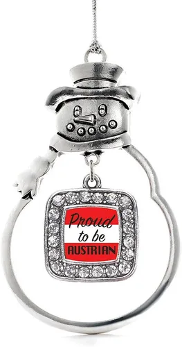 Miniatura 185 de Inspired Silver - Adorno de rodillo de reina - Adorno cuadrado de plata con muñeco de nieve con joyas de circonita cúbica