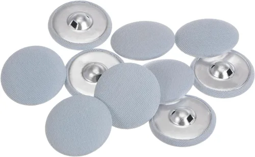 Miniatura 25 de HARFINGTON 10 botones de tela de 24L cubiertos de tela de 0.59 pulgadas, vástago de metal, botones de costura redondos para trajes, blusas de Azul