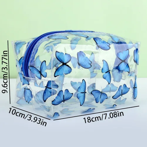 Miniatura 6 de Pequeña bolsa de cosméticos, bolsa de maquillaje transparente para la escuela, bonita bolsa de viaje para mujer, estuche organizador de maquillaje