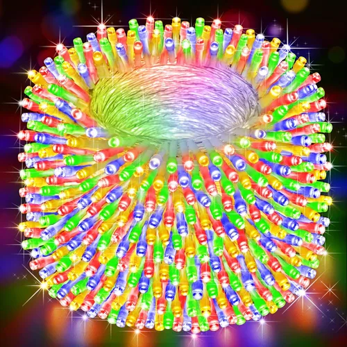 Miniatura 11 de Guirnalda de luces de Navidad de 403 pies para exteriores, 1000 luces LED con cambio de color, 11 modos y función de temporizador de memoria
