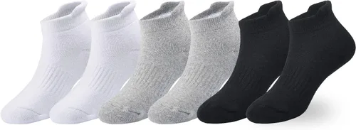 Miniatura 54 de EPEIUS Calcetines acolchados de algodón grueso para niños y niñas, calcetines atléticos deportivos para correr, paquete de 6 unidades, 4-14 años