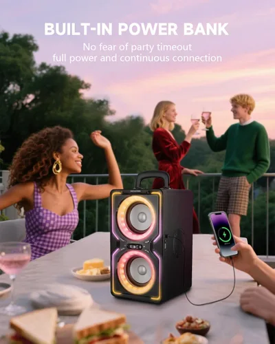 Miniatura 15 de Hotlemon Altavoz Bluetooth grande: 240 W pico potente sonido fuerte con graves profundos, tiempo de reproducción de 15 horas, carga rápida, TWS