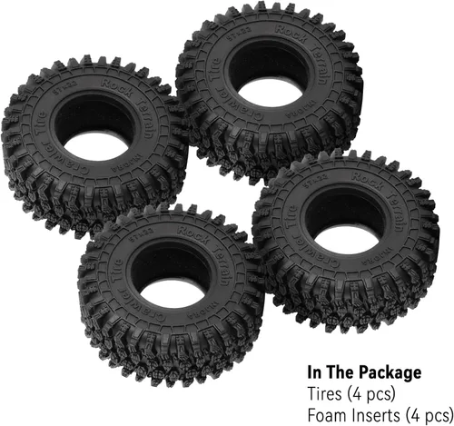 Miniatura 7 de INJORA Neumáticos 1.0 - Neumáticos S5 Super Blandos y Adhesivos de 57 * 22mm para TRX4M Axial AX24 SCX24 FCX24 Enduro24, T1016