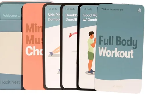 Miniatura 2 de Tarjetas de ejercicio con mancuernas Elevate: Baraja de cartas de la serie de entrenamiento en casa - Sistema integral de fitness para el hogar