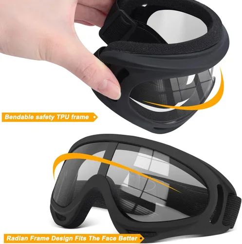Miniatura 5 de OXG 5 pares de gafas de motocicleta para jóvenes, hombres y mujeres, gafas ATV de esquí, gafas anti-UV, a prueba de polvo y viento, para bicicletas