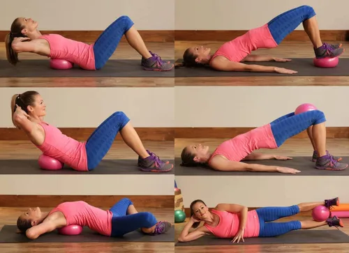 Miniatura 5 de Pelota de pilates pequeña de 9 pulgadas con pipeta inflable para estabilidad, barra de pilates, yoga, entrenamiento central y terapia física