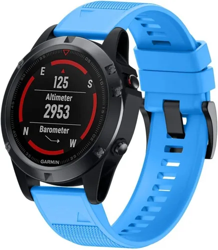 Miniatura 3 de ANCOOL - Correa para Garmin Fenix 5, de ajuste fácil, de silicona suave de 22 mm de ancho, correa de reloj para Garmin Fenix 5 Azul