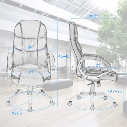 Miniatura 3 de Silla de oficina ergonómica, silla de escritorio barata, silla de computadora con brazos, moderna silla giratoria ejecutiva para dolor de espalda