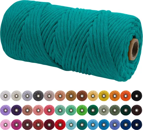 Miniatura 91 de JeogYong Cordón de macramé de un solo hilo 2mm x 164 yardas (492 pies) Cuerda de algodón suave, hilo de macramé 2 mm, suministros de macramé