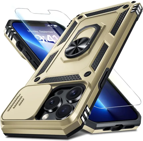 Miniatura 109 de Janmitta - Funda para iPhone 14 Pro con cubierta deslizante para lente de cámara incorporada + protector de pantalla, funda de cuerpo completo