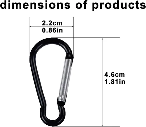 Miniatura 2 de UPINS Llavero de aluminio mosquetón clip de resorte D forma gancho duradero accesorios deportivos