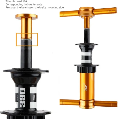 Miniatura 8 de Kit de herramientas de prensa y extracción de cojinetes de cubo de bicicleta de alta calidad, compatible con DT Swiss EXP, DT350, XD, NOVATEC