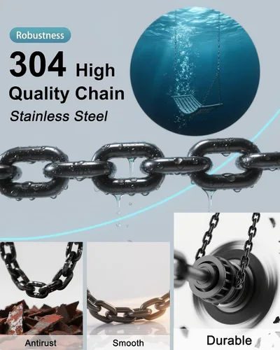 Miniatura 4 de Cadena de silla colgante de 64 pulgadas (2) + 4 eslabones rápidos gratis, rodamiento de carga de 1000 libras, columpios para patio