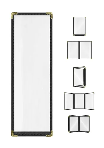 Miniatura 54 de Goodsmart - Fundas para menú de restaurante, paquete de 25 unidades, color negro, 2 vistas, soportes para menú de carga superior, cubiertas