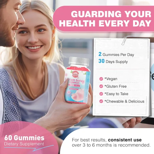 Miniatura 4 de Gomitas de Orotate de litio de 5 mg Suplemento de litio masticable biodisponible alimentado por plantas Apoyo para el equilibrio diario