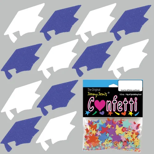 Miniatura 8 de Confetti Grad Cap Negro, Azul Marino Combo - 2 bolsas de media onza (1 oz)