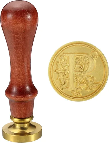 Miniatura 18 de PATIKIL Sello de cera del alfabeto T, sello de cera de sellado de letra inicial, clásico retro, cabeza de latón extraíble, mango de madera