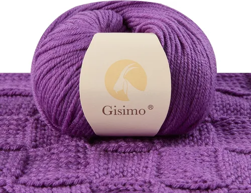 Miniatura 20 de 100% lana merino para tejer y ganchillo, hilo lujoso y suave de 6 cabos para tejer y crochet a mano, 1.76 oz/50 g, 127 yardas/116 metros