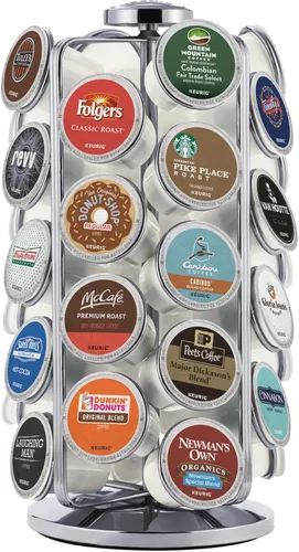 Keurig Carrusel de almacenamiento, almacenamiento de cápsulas de café, capacidad para hasta 36 cápsulas Keurig K-Cup, color plateado