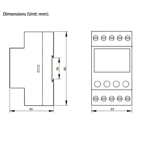 Miniatura 6 de ATO Relé de monitoreo multifuncional, voltaje de línea, 3 fases, voltaje de fase de CA 208-480V, tiempo de retardo ajustable de 0.1-30s, relé