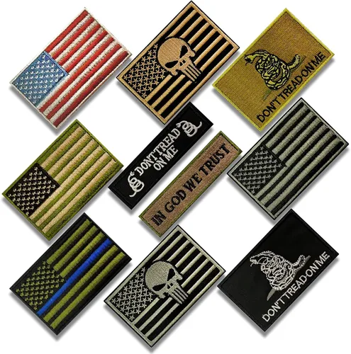 Parche de bandera estadounidense, juego de 10 paquetes, parches militares tácticos de moral de Estados Unidos para mochilas, sombreros, equipos del