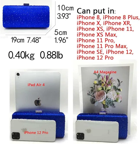 Miniatura 2 de Bolsos de noche elegantes de cristal de embrague de las mujeres de la boda de la caja