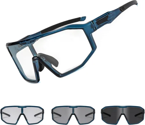 Miniatura 8 de Gafas de ciclismo fotocromáticas para hombres y mujeres, gafas de sol deportivas transparentes, para montar en bicicleta de montaña, MTB