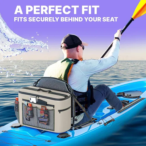 Miniatura 4 de Skywin Enfriador de Kayak Detrás del Asiento, Enfriador Impermeable para Kayak, Compatible con Asientos de Estilo Silla de Césped, Almacena Bebidas