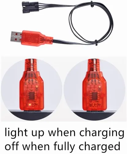 Miniatura 5 de CBB Batería recargable de iones de litio de 7.4 V 600 mAh con enchufe SM-4P y cable de cargador para pistolas de aire comprimido