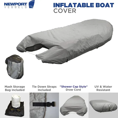 Miniatura 2 de Newport - Cubierta para bote auxiliar inflable resistente a los rayos UV, gris, 7-8 pies