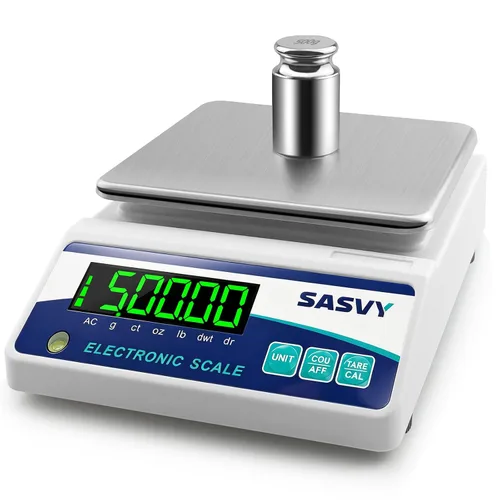 Miniatura 8 de Báscula de laboratorio 17.64 oz x 0.00 oz Escala científica g/oz/ct/lb Balanza analítica electrónica digital de alta precisión para joyería, cocina