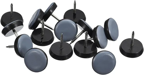 Miniatura 9 de uxcell Protectores de suelo para patas de silla, 24 piezas de 5/8 pulgadas – Deslizadores redondos de PTFE para muebles, almohadillas para muebles