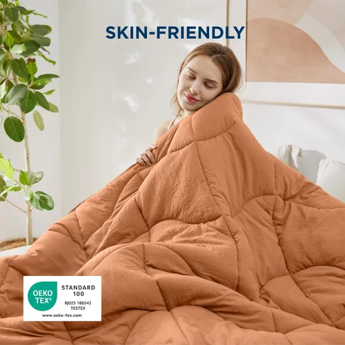 Miniatura 9 de Bedsure - Edredón tamaño queen, acolchado, para todas las estaciones, ultrasuave, plumón alternativo prelavado y relleno de edredón con 4 pestañas