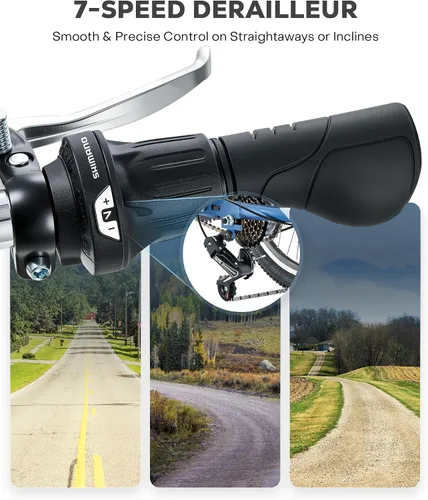 Miniatura 5 de VIRIBUS Triciclo plegable para adultos, triciclo plegable de 20 pulgadas para adultos de 1 o 7 velocidades con cesta, bicicletas plegables de 3