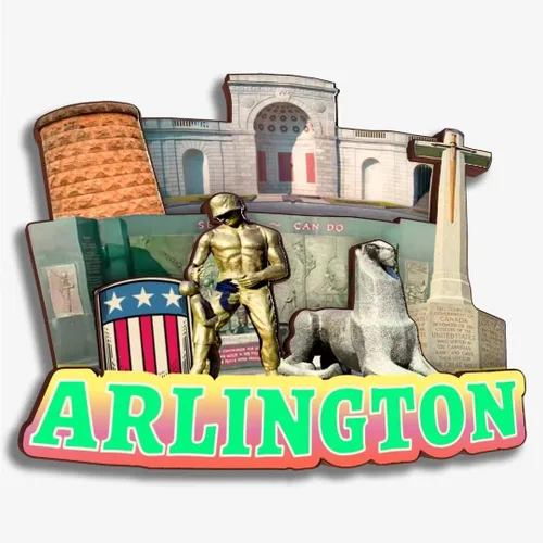 Miniatura 12 de Arlington - Imán de madera para nevera, colección de madera en 3D, hecho a mano, recuerdos de ciudad, decoración del hogar, regalo -312