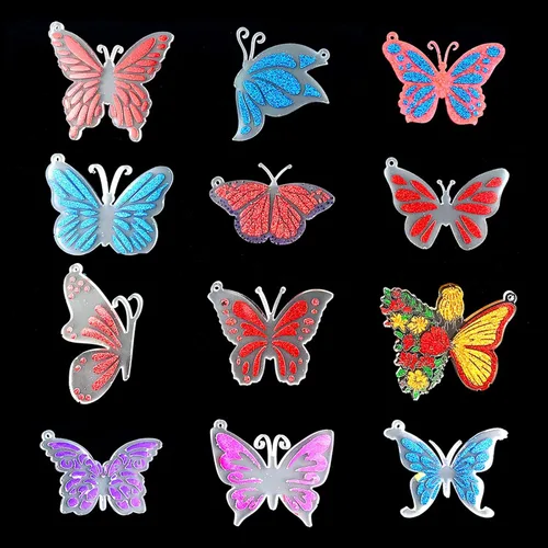 Miniatura 4 de Molde para llavero de mariposa, moldes de resina de silicona para llavero, 12 estilos de joyería de mariposa colgante de molde para resina epoxi