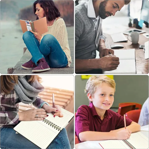 Miniatura 6 de Paquete de 6 cuadernos de tapa dura A5 en espiral, cuadernos con rayas universitarias, diario colorido, agenda a granel, planificador de viajes